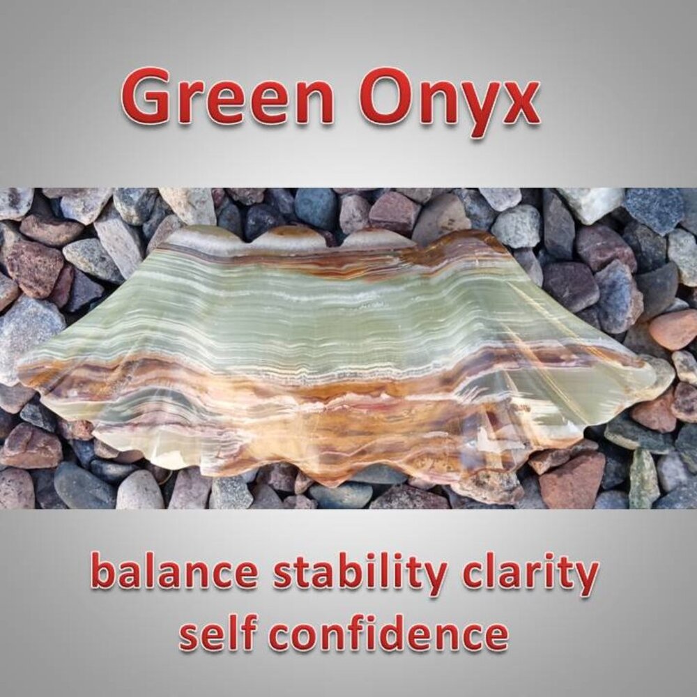 Beautiful Green Onyx HEART with WINGS: Balance, Clarity